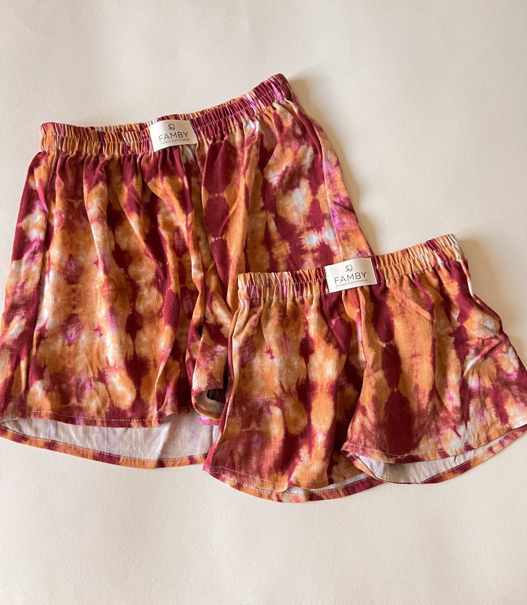 Conjunto Short Mamá e Hija Tie Die Morado - fambypj