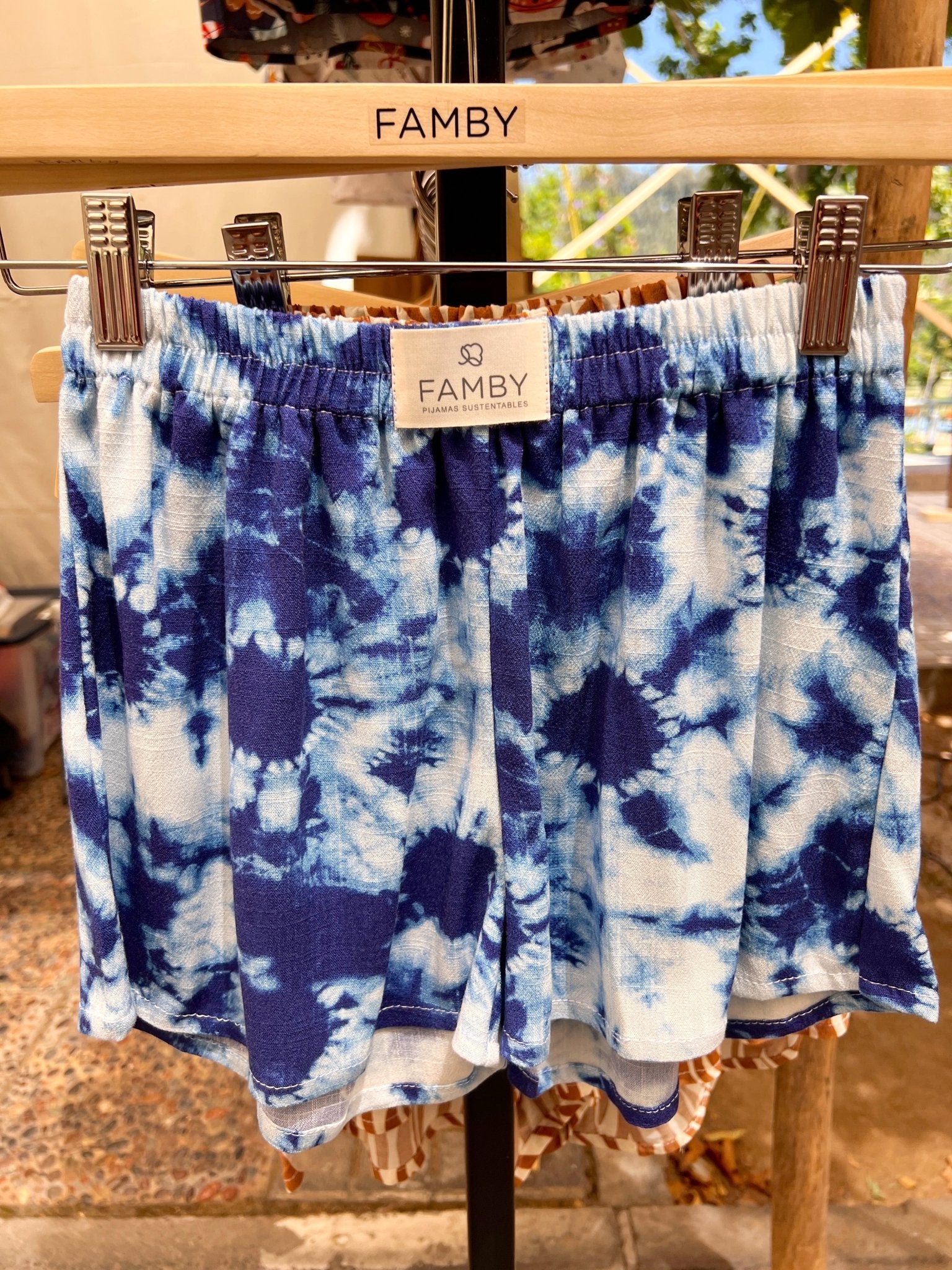 Conjunto Short Mamá e Hija Tie Dye Azul - fambypj